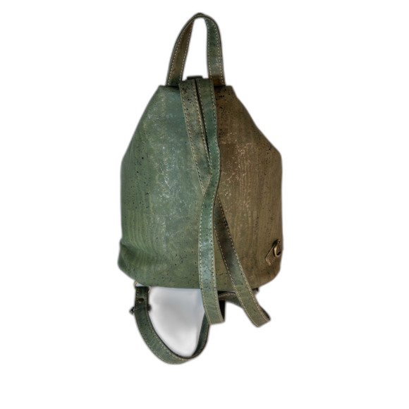 Made In Portugal Tan Olive Green 100% Natural Cork Convertible Sling Backpack main image 11
